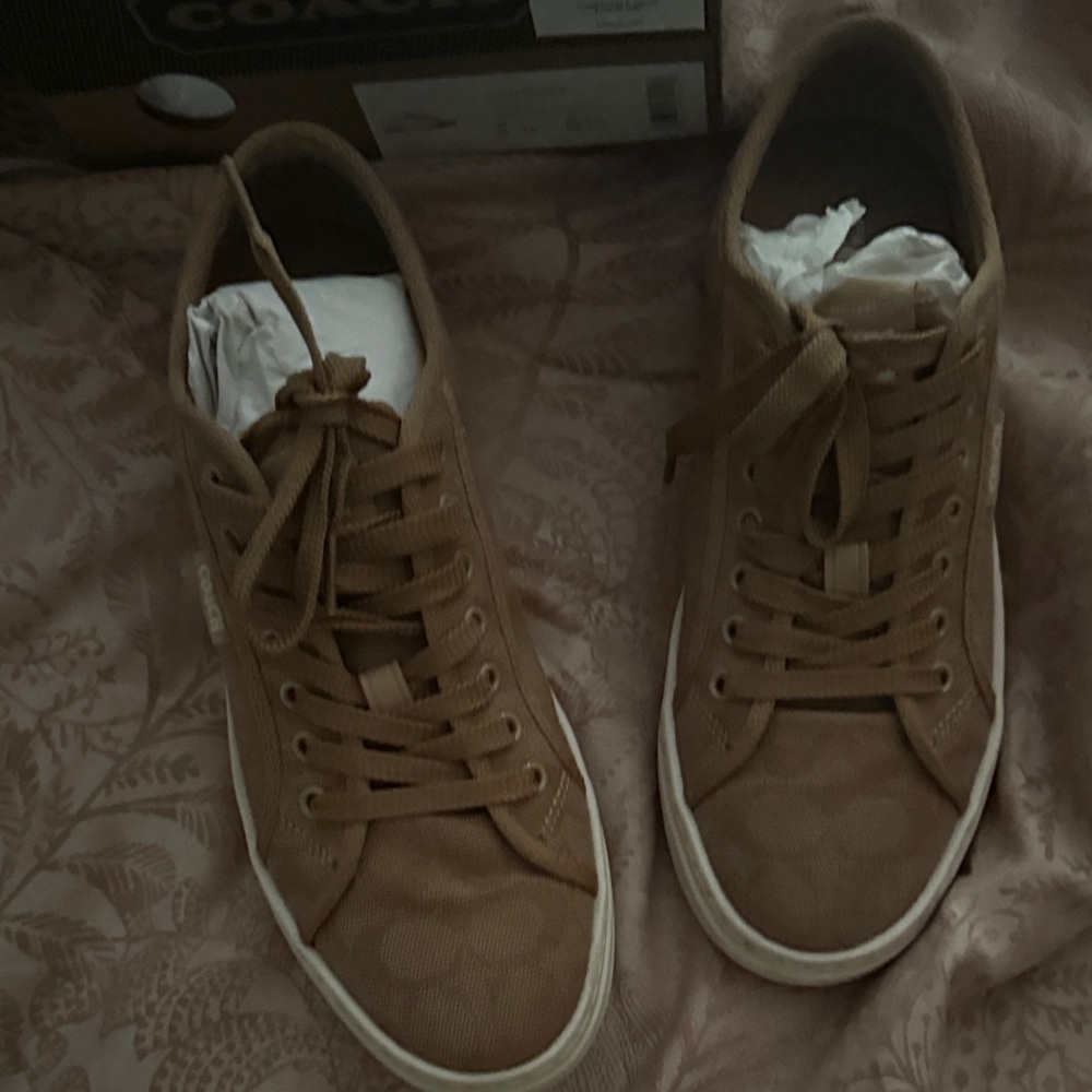 Coach women’s Brown Canvas Sneakers